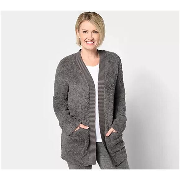 Barefoot Dreams CozyChic Ribbed Knit Trim Cardigan Anchor X-LARGE A615050